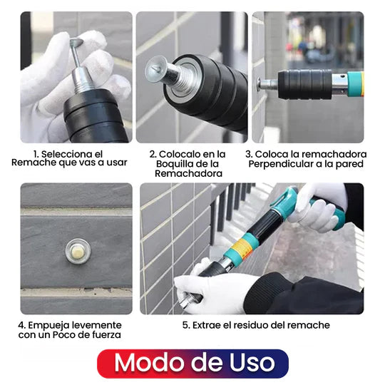Kit Remachadora de Mano con 50 Remaches Fulminantes