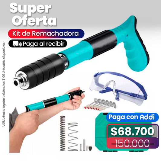 Kit Remachadora de Mano con Remaches Fulminantes